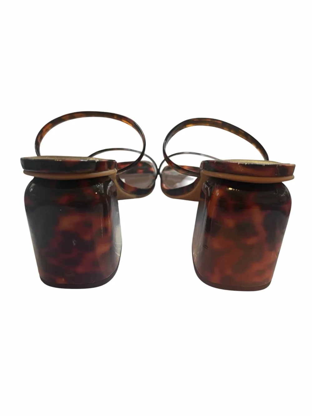 Dolce‎ Vita Tortoise Shell Resin Block Heel Slide Sandals Women’s Size 10